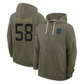 C.Panthers #58 Bobby Okereke Player Olive Salute to Service Hoodies Game Edoa Stitched Jerseys