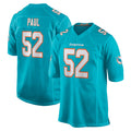 M.Dolphins #52 Patrick Paul Player Aqua Home Game Edoa Stitched Jerseys
