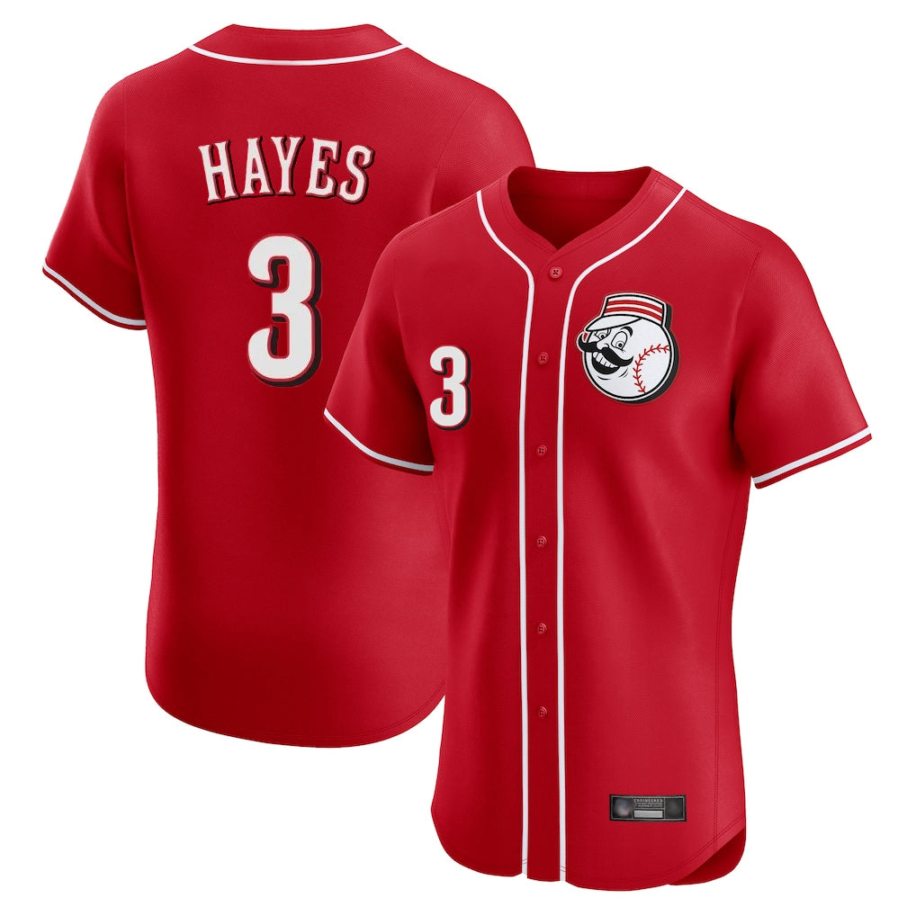 C.Reds #3 Ke'Bryan Hayes Player Red Limited Elite Home Game Edoa Stitched Jerseys