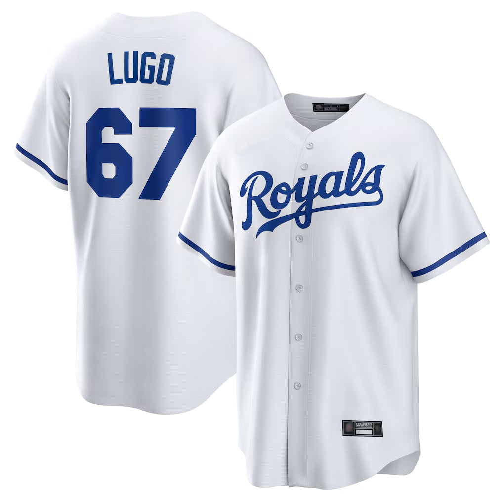 KC.Royals #67 Seth Lugo Player White Home Game Edoa Stitched Jerseys