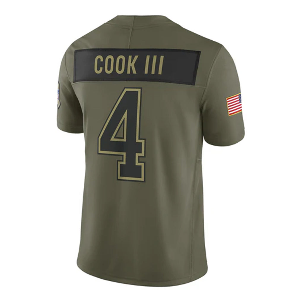 B.Bills #4 James Cook III Player Olive Salute to Service Limited Home Game Edoa Stitched Jerseys