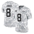 NY.Jets #8 Andre Cisco Player Arctic Camo Salute to Service Limited Game Edoa Stitched Jerseys