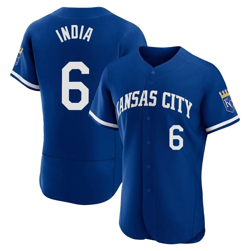KC.Royals #6 Jonathan India Player Royal Limited Elite Home Edoa Stitched Jerseys