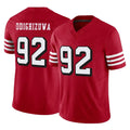 SF.49ers #92 Osa Odighizuwa Player Red Limited Alternate Vapor F.U.S.E. Home Game Edoa Stitched Jerseys