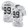 C.Browns #99 Julian Okwara Player Arctic Camo Salute to Service Limited Home Game Edoa Stitched Jerseys