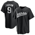 Athletics #9 Reggie Jackson Player Black Fashion Home Game Edoa Stitched Jerseys