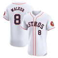 H.Astros #8 Christian Walker Player White Limited Elite Home Edoa Stitched Jerseys