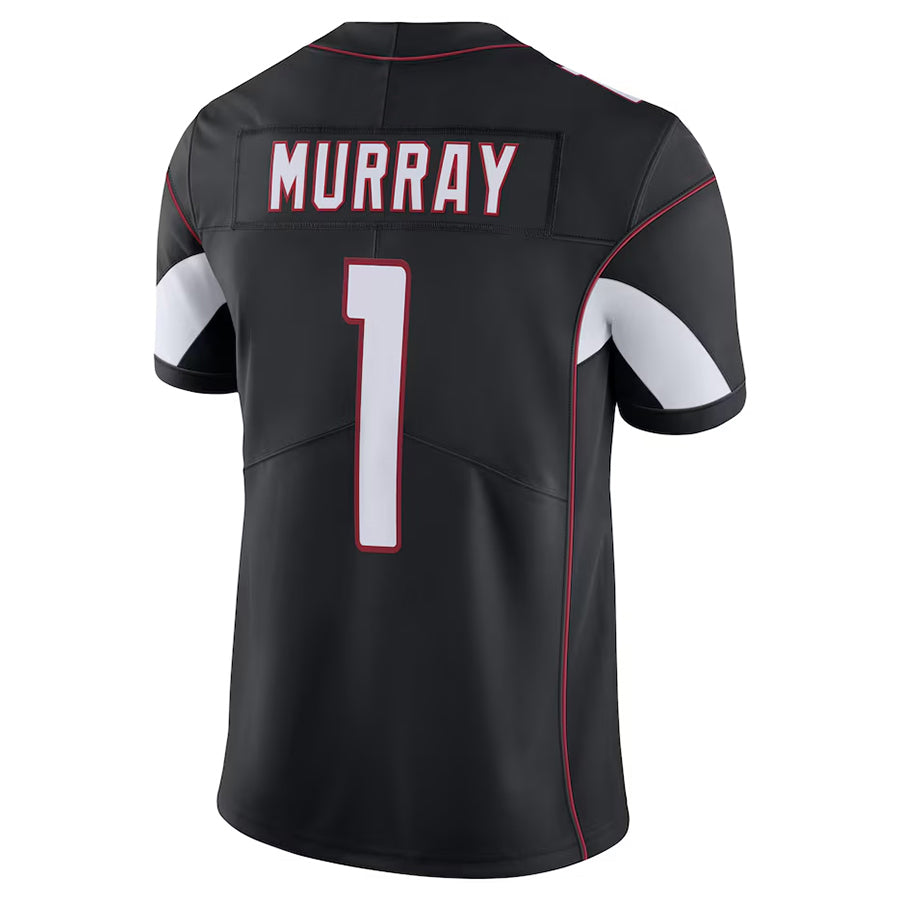 A.Cardinals #1 Kyler Murray Player Black Vapor Limited Home Game Edoa Stitched Jerseys