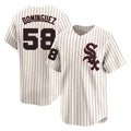 C.White Sox #58 Seranthony Dom¨ªnguez Player Cream Cooperstown Collection Limited Home Edoa Stitched Jerseys