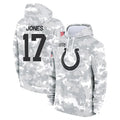 IN.Colts #17 Daniel Jones Player Arctic Camo Salute to Service Hoodies Limited Game Edoa Stitched Jerseys