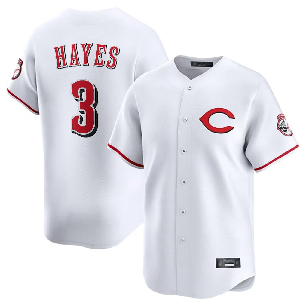 C.Reds #3 Ke'Bryan Hayes Player White Limited Home Edoa Stitched Jerseys