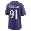 B.Ravens #91 Trey Hendrickson Player Purple Home Game Edoa Stitched Jerseys
