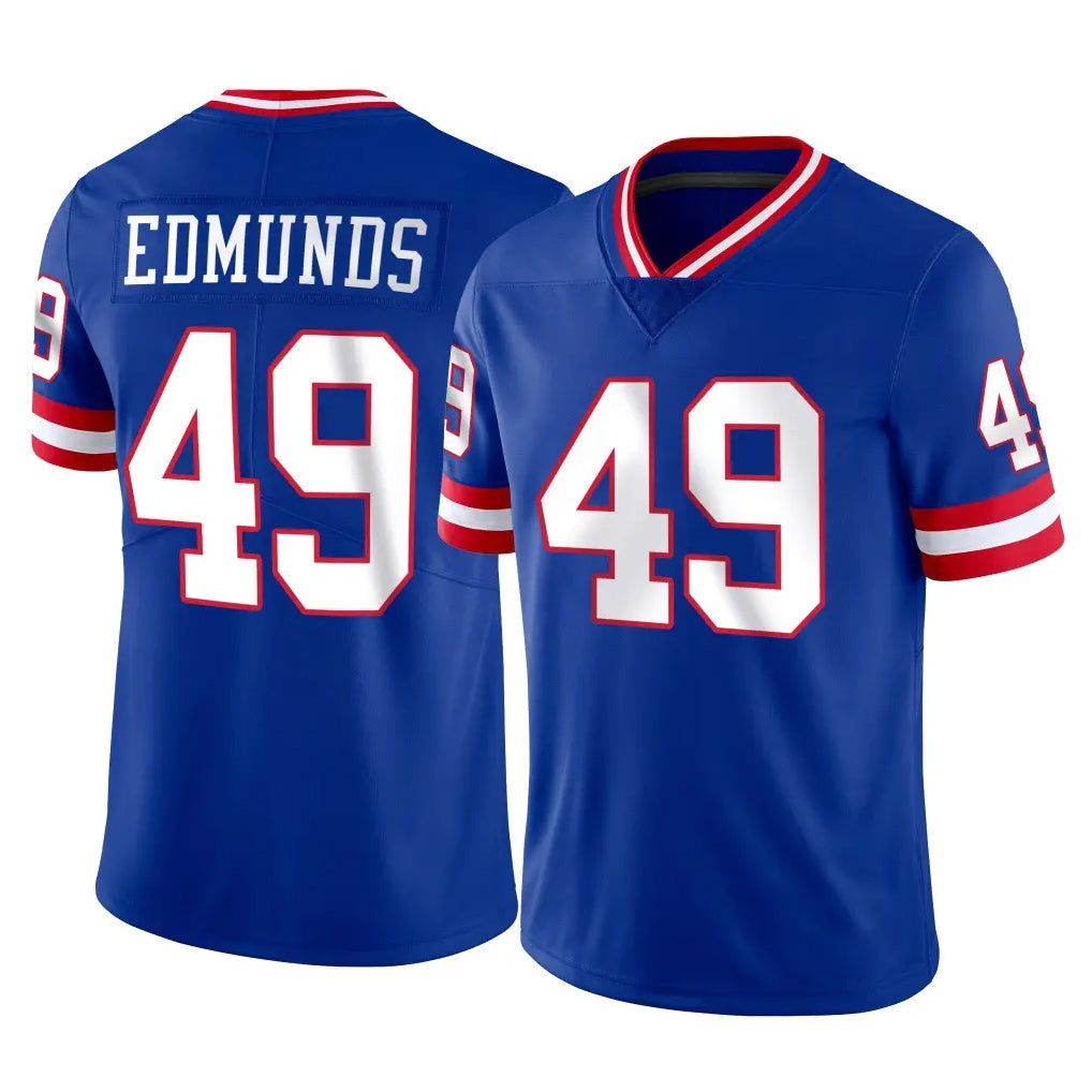 NY.Giants #49 Tremaine Edmunds Player Royal Classic Vapor Home Game Edoa Stitched Jerseys