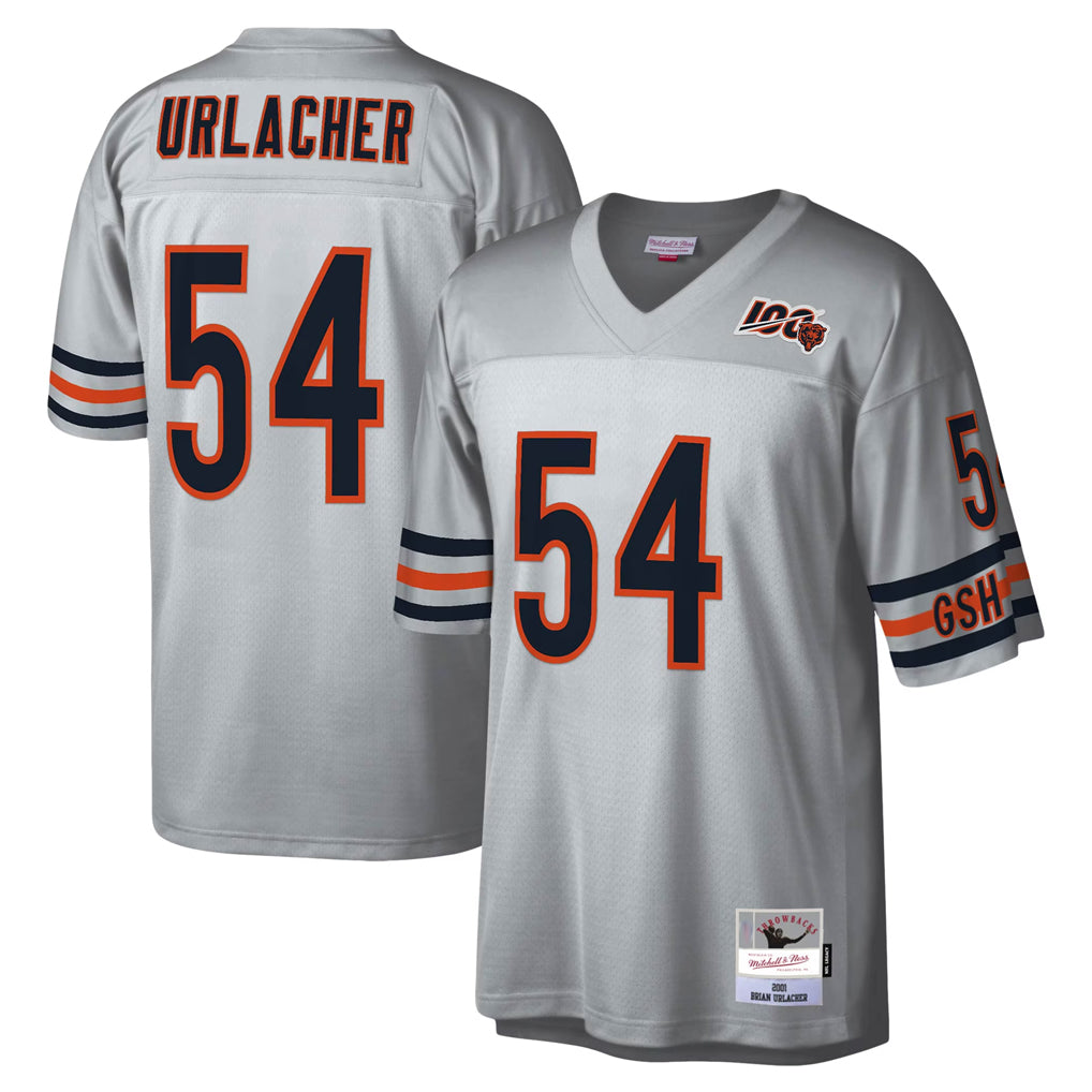 C.Bears #54 Brian Urlacher Player Silver Mitchell & Ness Legacy Replica Edoa Stitched Jerseys