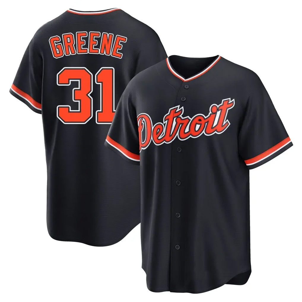 D.Tigers #31 Riley Greene Player Navy Home Game Edoa Stitched Jerseys