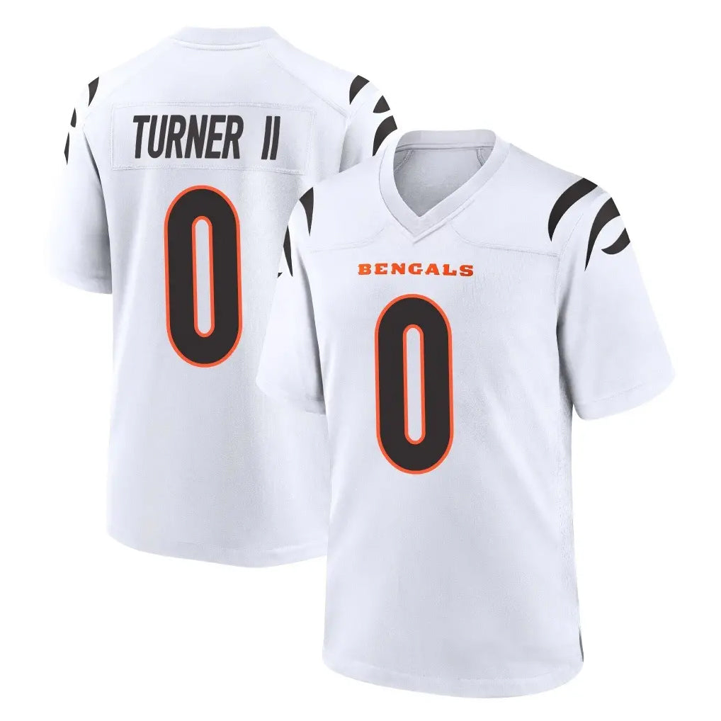C.Bengals #0 DJ Turner II Player White Home Game Edoa Stitched Jerseys
