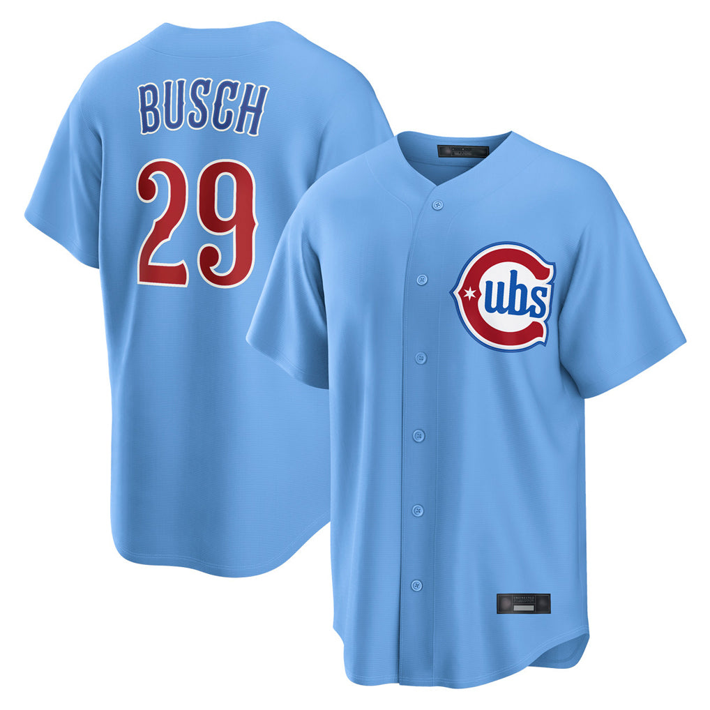 C.Cubs #29 Michael Busch Player Light Blue Home Game Edoa Stitched Jerseys