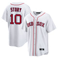 B.Red Sox #10 Trevor Story Player White Home Game Edoa Stitched Jerseys
