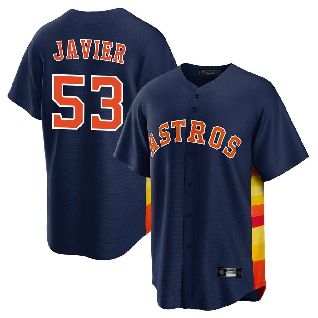 H.Astros #53 Cristian Javier Player Navy Home Game Edoa Stitched Jerseys
