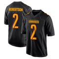 W.Commanders #2 Amik Robertson Player Black Carbon Fashion Home Game Edoa Stitched Jerseys