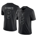 LV.Raiders #5 Eric Stokes Player Black Reflective Limited Game Edoa Stitched Jerseys