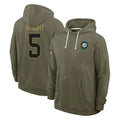 M.Dolphins #5 Jaylen Wright Player Olive Salute to Service Pullover Hoodies Limited Edoa Stitched Jerseys