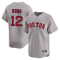 B.Red Sox #12 Connor Wong Player Gray Road Limited Home Game Edoa Stitched Jerseys