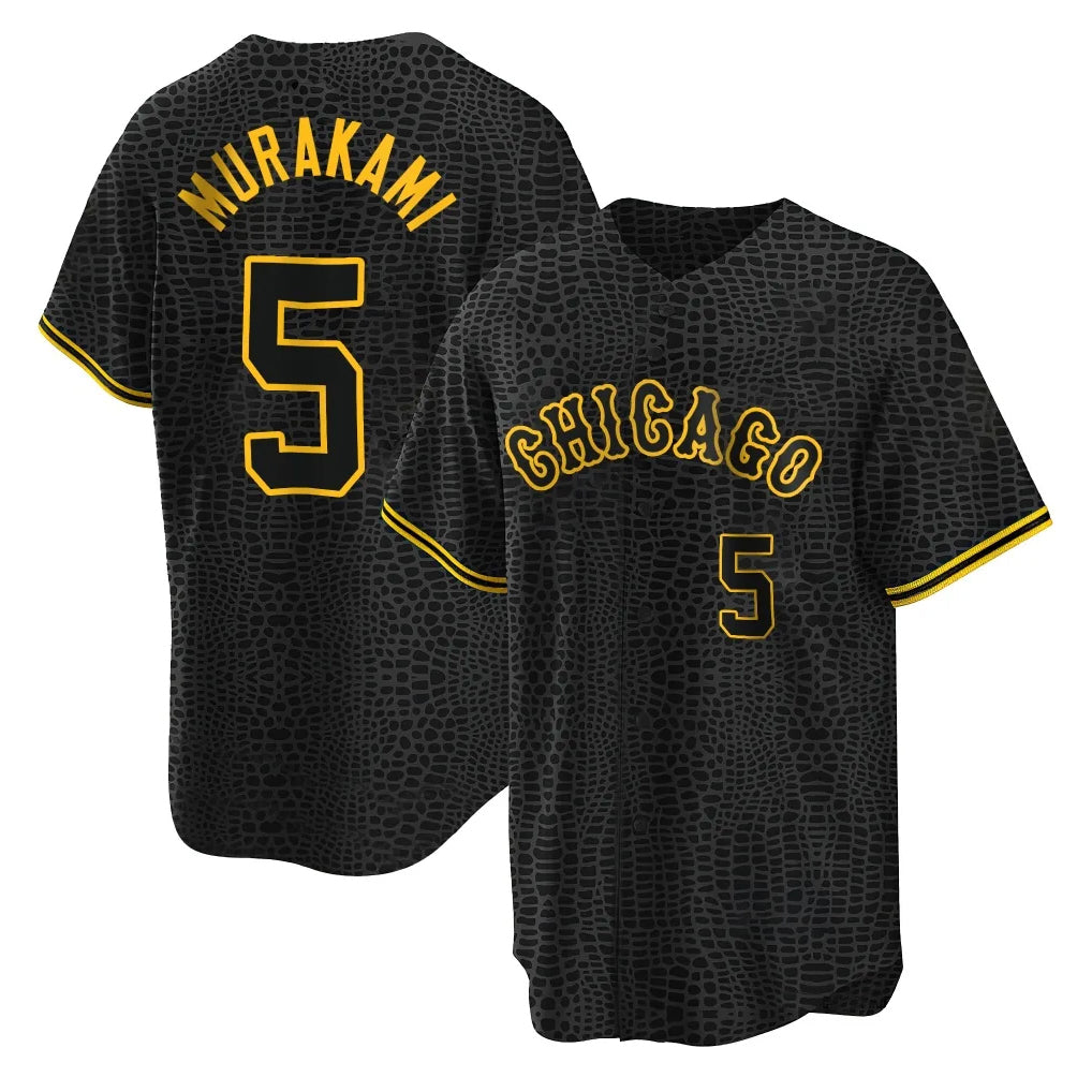 C.White Sox #5 Munetaka Murakami Player Black Snake Skin City Home Game Edoa Stitched Jerseys
