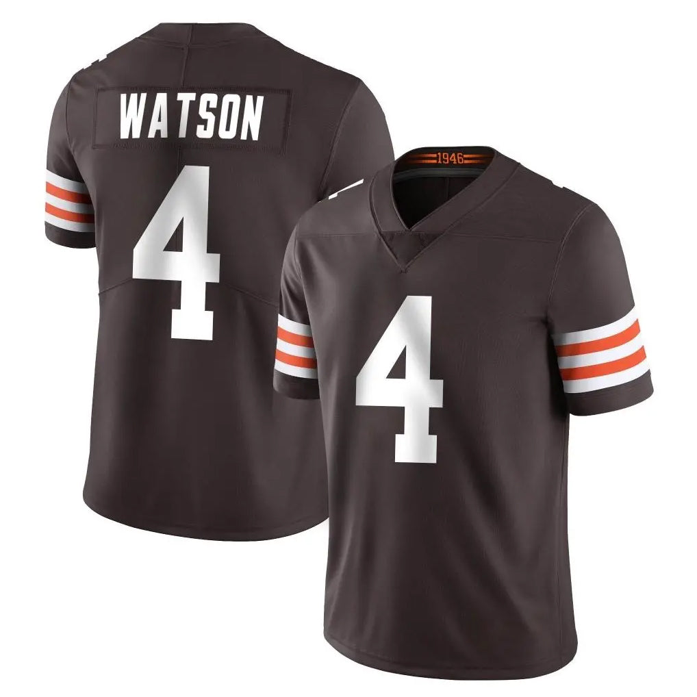 C.Browns #4 Deshaun Watson Player Brown Color Vapor Untouchable Limited Home Game Edoa Stitched Jerseys