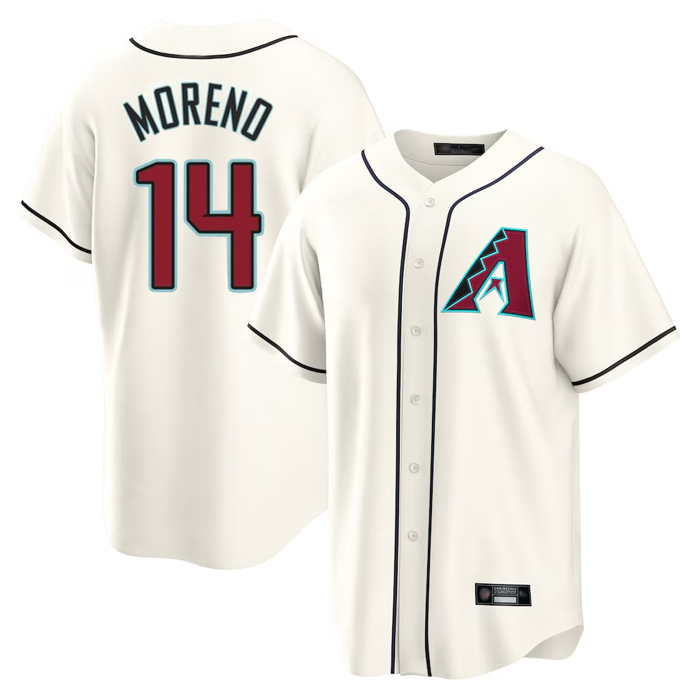 A.Diamondbacks #14 Gabriel Moreno Player Cream Home Game Edoa Stitched Jerseys