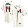 A.Diamondbacks #14 Gabriel Moreno Player Cream Home Game Edoa Stitched Jerseys
