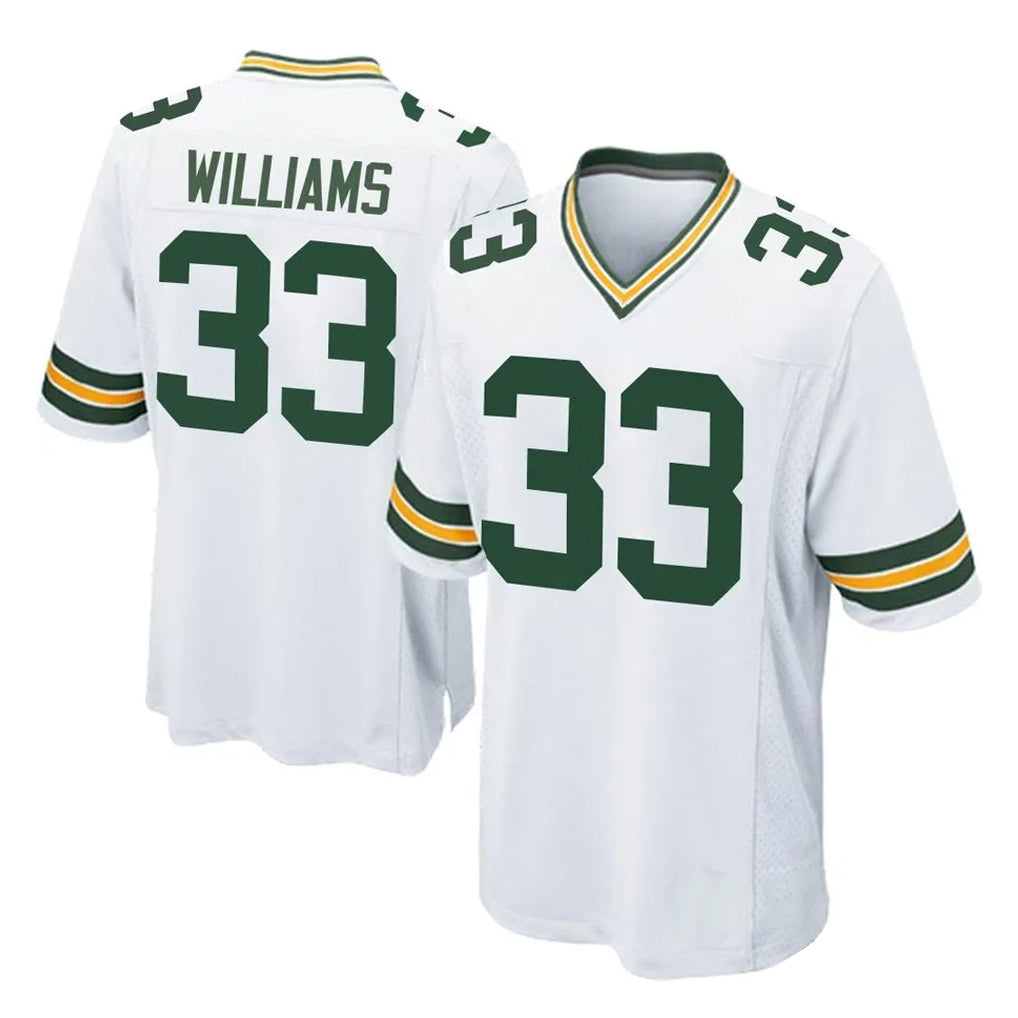 GB.Packers #33 Evan Williams Player White Home Game Edoa Stitched Jerseys