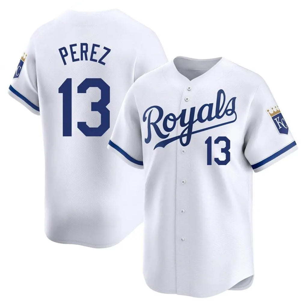 KC.Royals #13 Salvador Perez Player White Alt Limited Home Edoa Stitched Jerseys