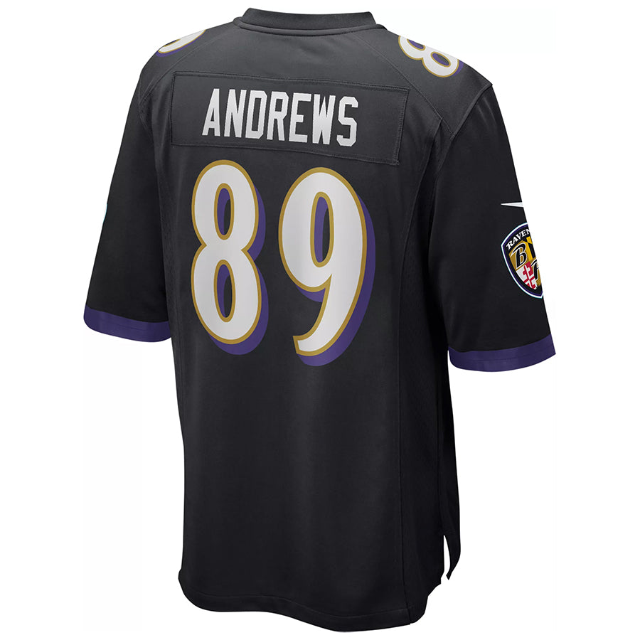B.Ravens #89 Mark Andrews Player Black Replica Game Edoa Stitched Jerseys