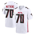 A.Falcons #70 Jake Matthews Player White Home Game Edoa Stitched Jerseys