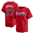 A.Braves #77 Joe Jimenez Player Red Limited Home Game Edoa Stitched Jerseys