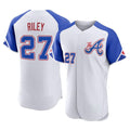 A.Braves #27 Austin Riley Player White City Connect Limited Elite Home Game Edoa Stitched Jerseys
