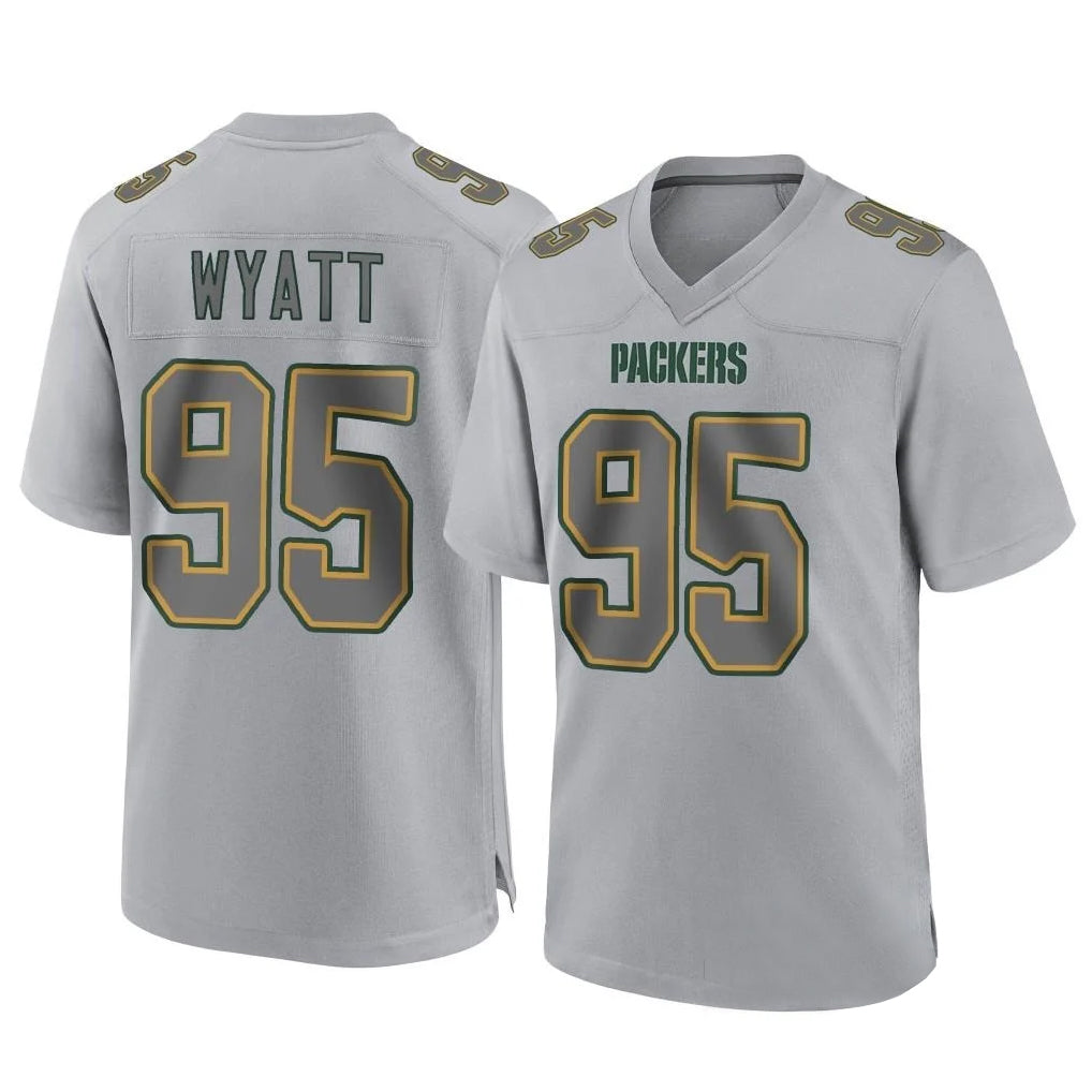 GB.Packers #95 Devonte Wyatt Player Gray Atmosphere Fashion Home Game Edoa Stitched Jerseys