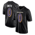 B.Ravens #0 Roquan Smith Player Black Carbon Fashion Home Game Edoa Stitched Jerseys