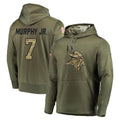 M.Vikings #7 Byron Murphy Jr. Player Olive Salute to Service Pullover Hoodies Home Game Edoa Stitched Jerseys
