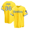 B.Red Sox #36 Triston Casas Player Yellow Home Game Edoa Stitched Jerseys
