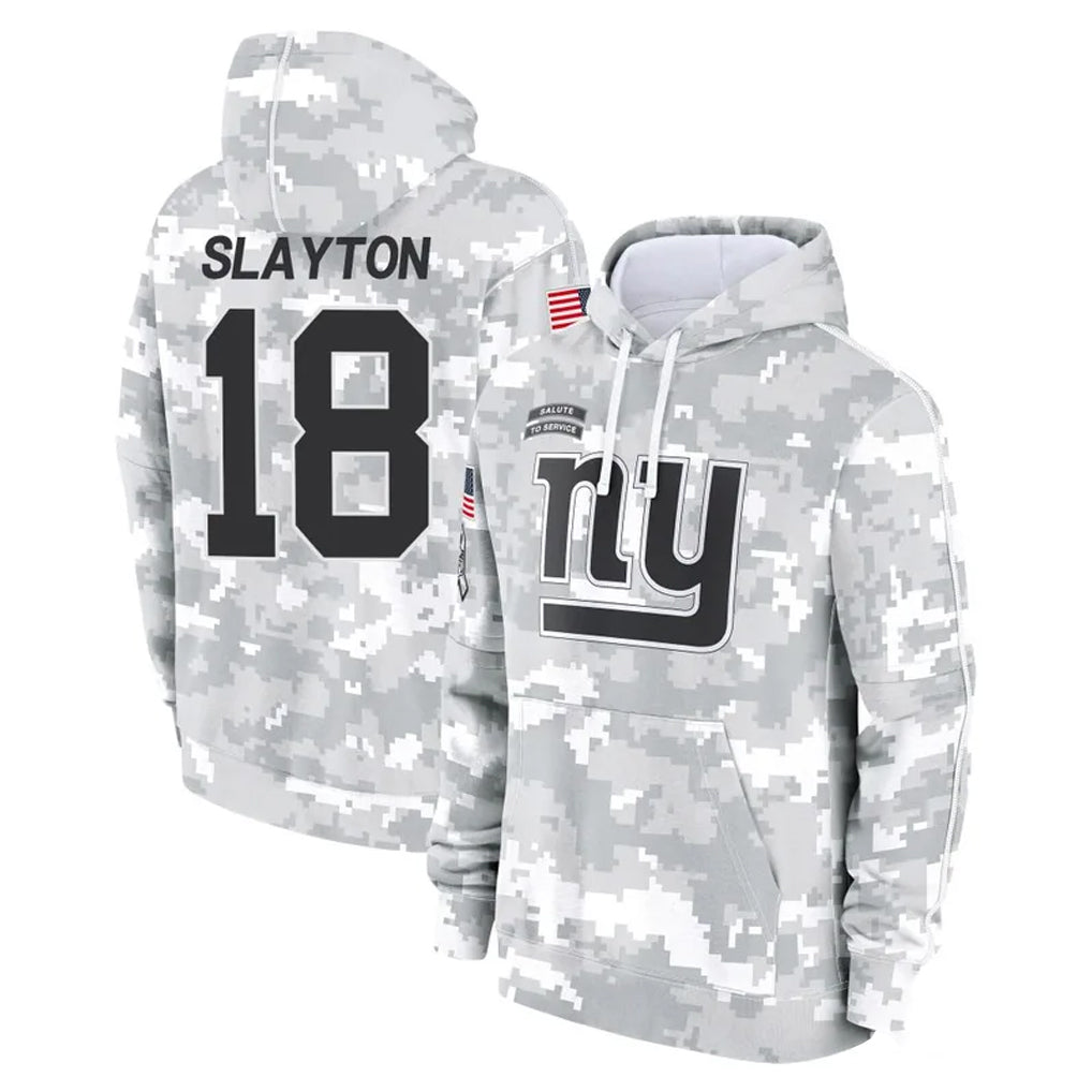 NY.Giants #18 Darius Slayton Player Arctic Camo Salute to Service Pullover Hoodies Limited Game Edoa Stitched Jerseys