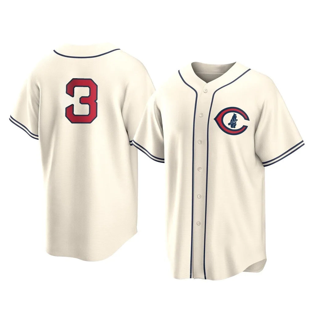 C.Cubs #3 Alex Bregman Player Cream Field of Dreams Home Game Edoa Stitched Jerseys