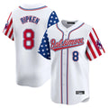 B.Orioles #8 Cal Ripken Player White Independence Day Vapor Premier Limited Home Game Edoa Stitched Jerseys