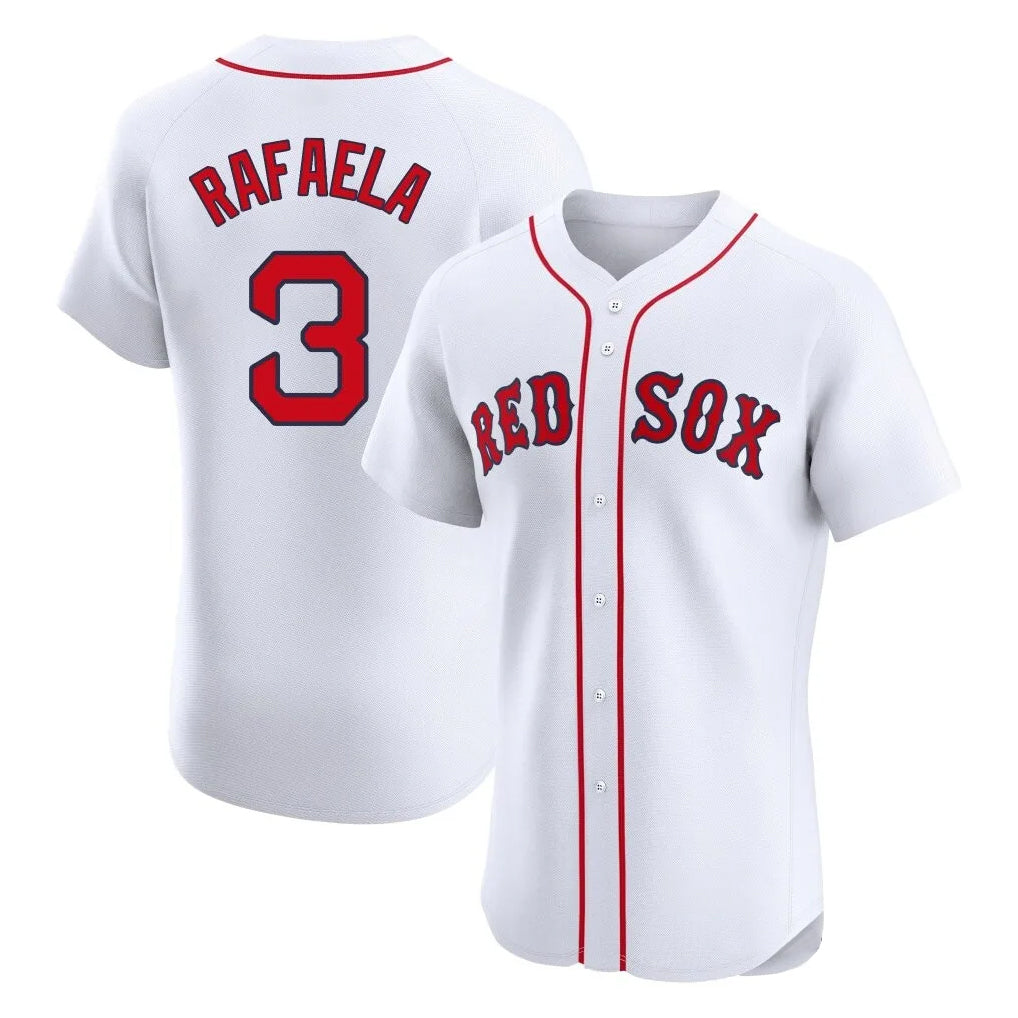 B.Red Sox #3 Ceddanne Rafaela Player White Limited Elite Home Game Edoa Stitched Jerseys