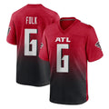 A.Falcons #6 Nick Folk Player Red Home Game Edoa Stitched Jerseys