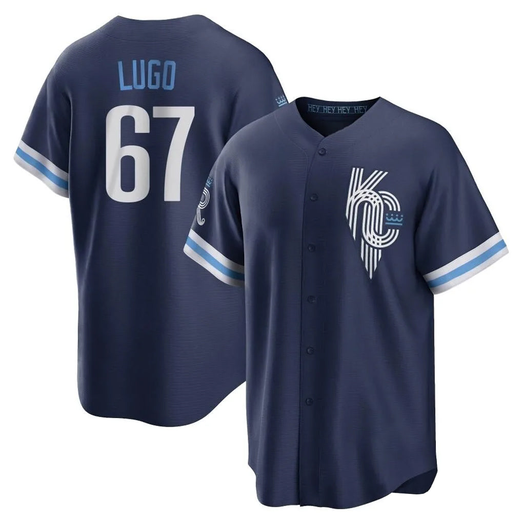 KC.Royals #67 Seth Lugo Player Navy City Connect Home Game Edoa Stitched Jerseys