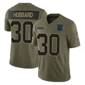 C.Panthers #30 Chuba Hubbard Player Olive Salute to Service Limited Home Game Edoa Stitched Jerseys