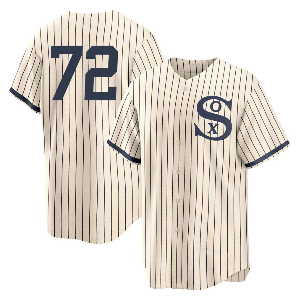 C.White Sox #72 Carlton Fisk Player Cream Field of Dreams Home Game Edoa Stitched Jerseys