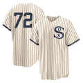 C.White Sox #72 Carlton Fisk Player Cream Field of Dreams Home Game Edoa Stitched Jerseys